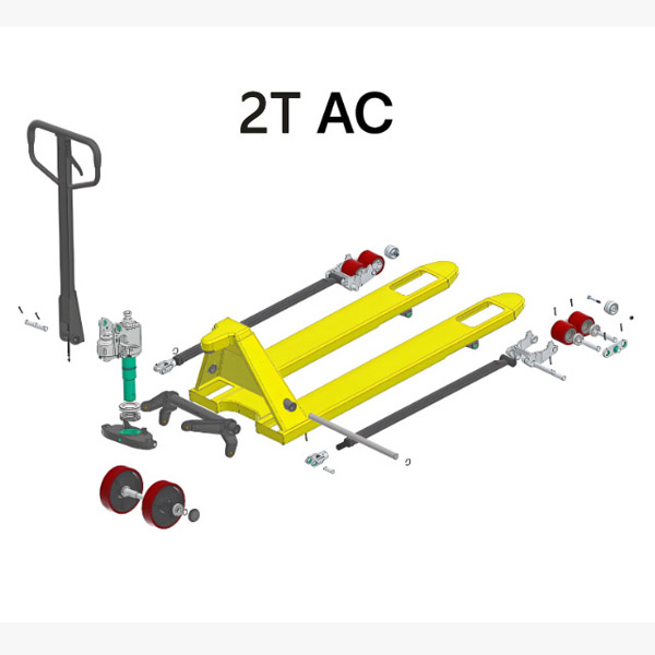2T AC Pump Welded PU Wheel 540x1150mm Narrow Fork Pallet Truck