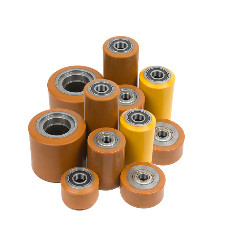 Quiet PU Steering Wheel Polyurethane 125x67x35 Ball Bearing for Forklift