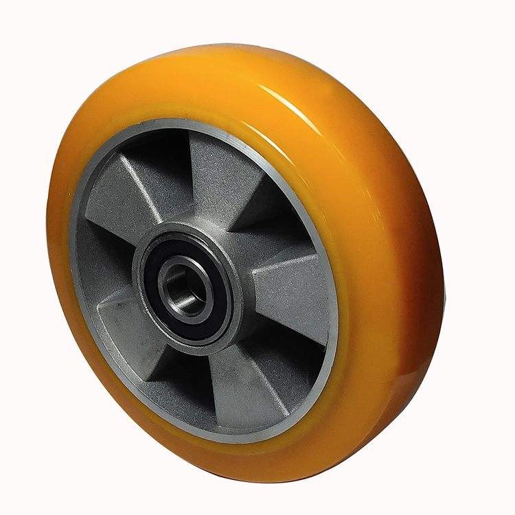 Quiet PU Steering Wheel Polyurethane 125x67x35 Ball Bearing for Forklift