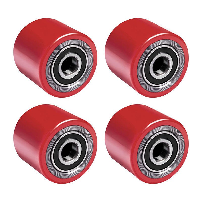 Standard Duty PU Steering Wheel Polyurethane 125x67x35mm Ball Bearing for Forklift