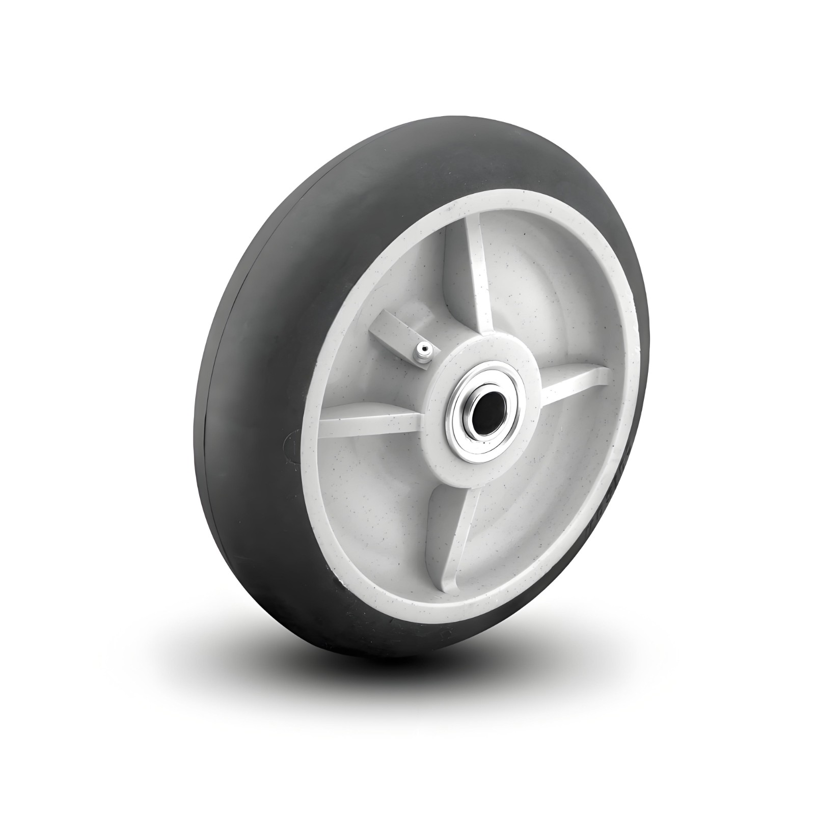 Non-Marking Rubber Steering Wheel Solid Rubber 125x67x35mm Ball Bearing